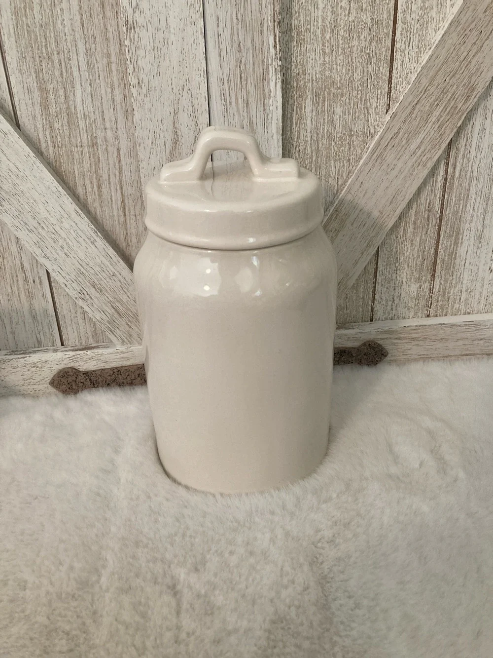 Rae Dunn Ceramic Canister with French Press Illustration